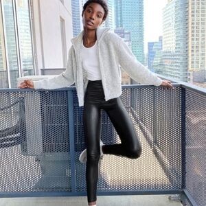 Aritzia Wilfred Free Leather Leggings High Rise Black